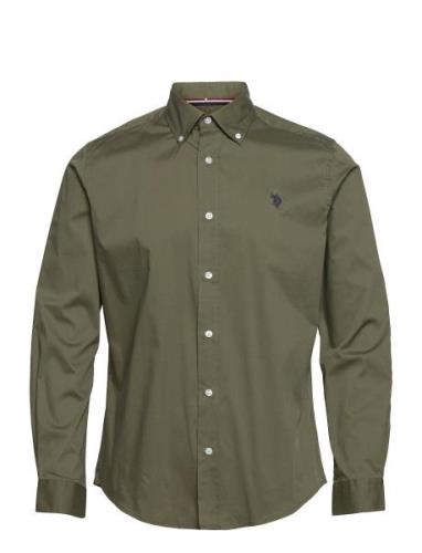 Uspa Shirt Flex Calypso Men Tops Shirts Casual Khaki Green U.S. Polo A...