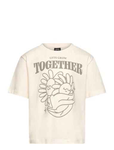 Nlftogether Ss Short L Top Tops T-shirts Short-sleeved Cream LMTD