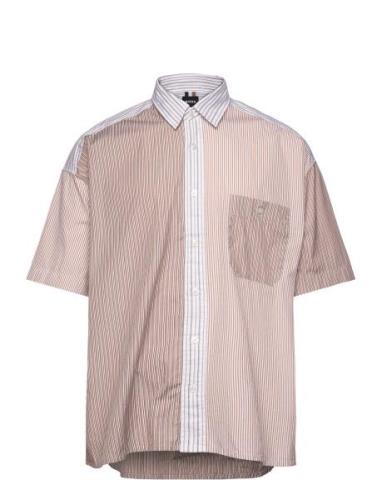 S-Drew-Sh-Pw-C1-242 Tops Shirts Short-sleeved Beige BOSS