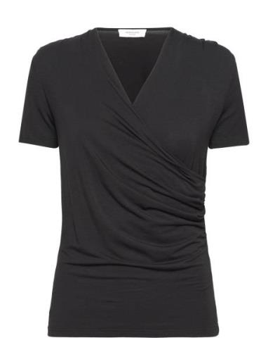 Viscose T-Shirt Tops T-shirts & Tops Short-sleeved Black Rosemunde