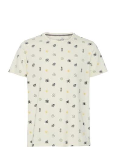 Tee Tops T-shirts Short-sleeved Cream Blend