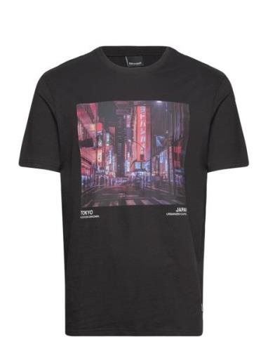 Onslex Life Reg Photoprint Ss Tee Tops T-shirts Short-sleeved Black ON...