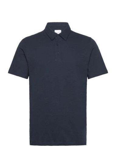 Regular Linen Look Polo - Gots/Vega Tops Polos Short-sleeved Blue Know...