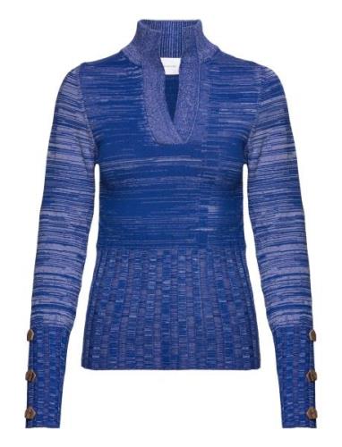 Lania Knit Turtleneck Tops Knitwear Turtleneck Blue Hosbjerg