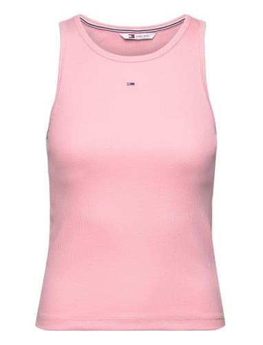 Tjw Essential Rib Tank Tops T-shirts & Tops Sleeveless Pink Tommy Jean...