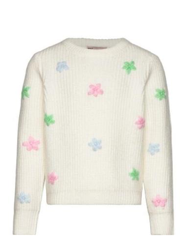 Kogvira Life L/S Flower O-Neck Knt Tops Knitwear Pullovers Cream Kids ...