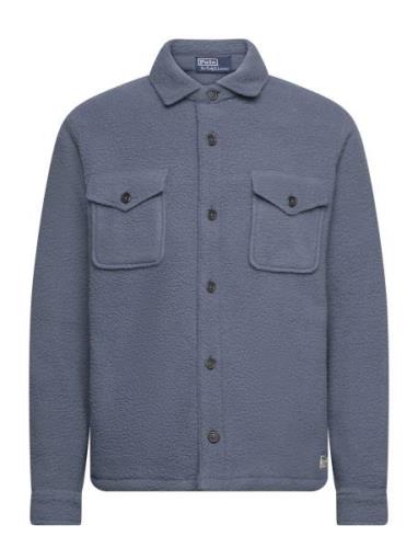 Pile Fleece Overshirt Tops Overshirts Blue Polo Ralph Lauren