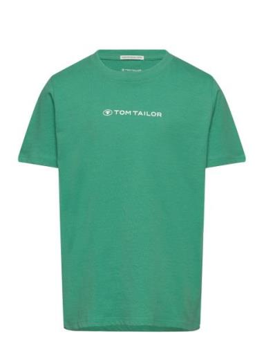 Printed T-Shirt Tops T-shirts Short-sleeved Green Tom Tailor