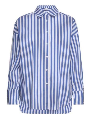 Cc Heart Harper Stripe Over Shi Tops Shirts Long-sleeved Blue Coster C...