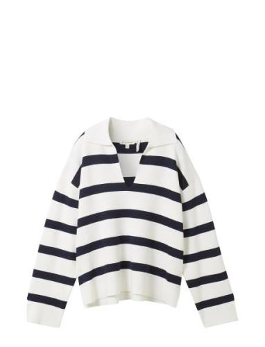 Knit Pullover Striped Tops Knitwear Jumpers White Tom Tailor