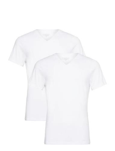 2-Pack V-Neck Tops T-shirts Short-sleeved White Bread & Boxers
