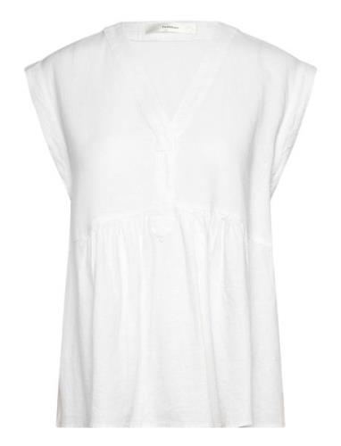 Ellieiw V-Top Tops Blouses Short-sleeved White InWear