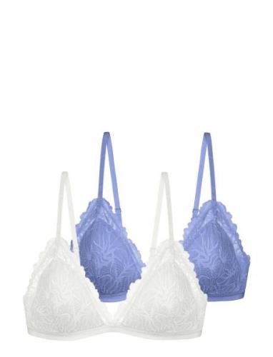 Trisha-2Pp Bralette Lingerie Bras & Tops Soft Bras Bralette Blue Dorin...