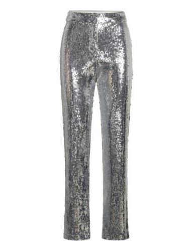Silver Sequin Trousers Bottoms Trousers Flared Silver Gina Tricot