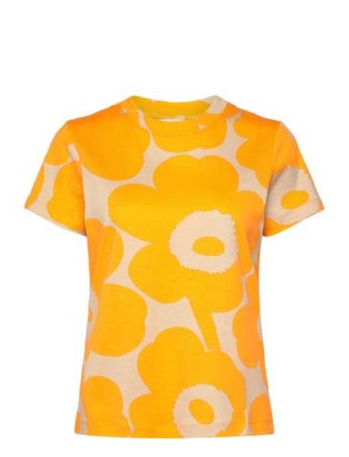 Heleys Unikko Tops T-shirts & Tops Short-sleeved Orange Marimekko