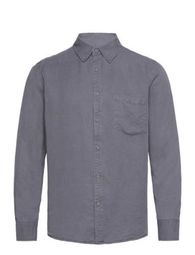 Curtis Tencel Ls Shirt Steel Blue Tops Shirts Casual Blue NEUW