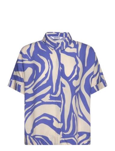 Srmio Freedom Ss Shirt Tops Blouses Short-sleeved Blue Soft Rebels