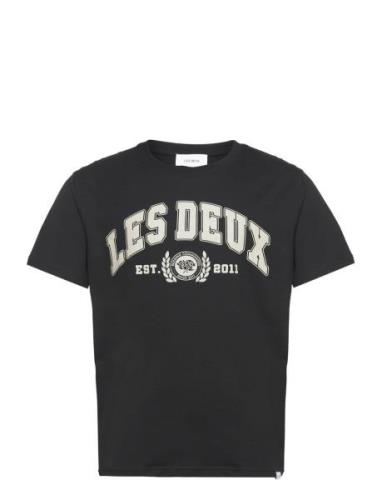 University T-Shirt Tops T-shirts Short-sleeved Black Les Deux