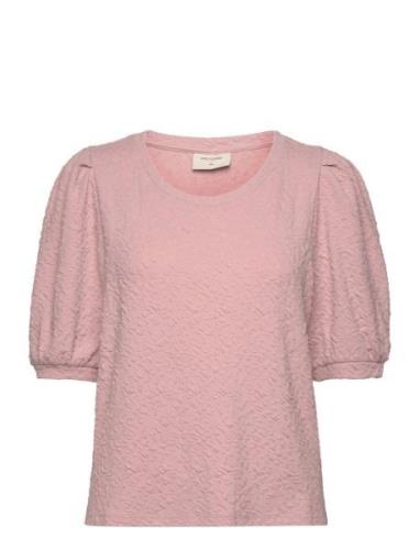 Fqmalle-Blouse Tops Blouses Short-sleeved Pink FREE/QUENT