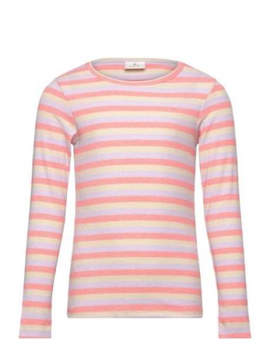 Tnfridan Rib L_S Tee Tops T-shirts Long-sleeved T-shirts Pink The New