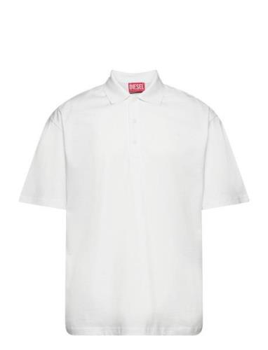 T-Vort-Megoval-D Polo Shirt Tops Polos Short-sleeved White Diesel