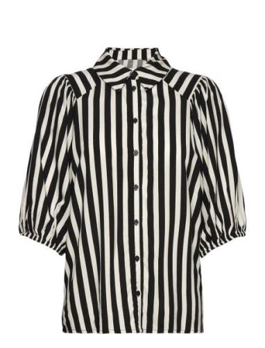 Pratoll Shirt Ss Tops Blouses Short-sleeved Black Lollys Laundry
