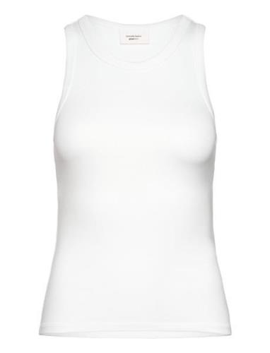 Basic Soft Tank Tops T-shirts & Tops Sleeveless White Gina Tricot