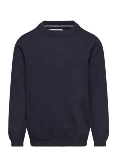 Knit Cotton Sweater Tops Sweat-shirts & Hoodies Sweat-shirts Navy Mang...