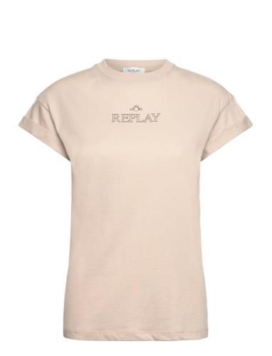 T-Shirt Regular Pure Logo Tops T-shirts & Tops Short-sleeved Beige Rep...