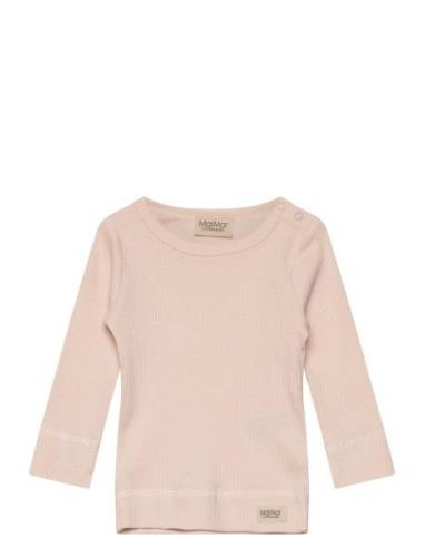 Plain Tee Ls Tops T-shirts Long-sleeved T-shirts Pink MarMar Copenhage...