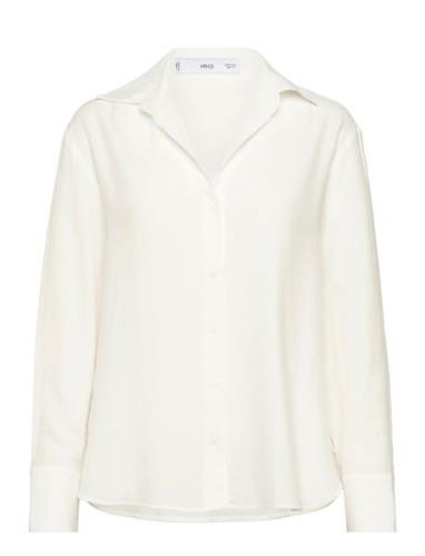 Lyocell Fluid Shirt Tops Shirts Long-sleeved White Mango
