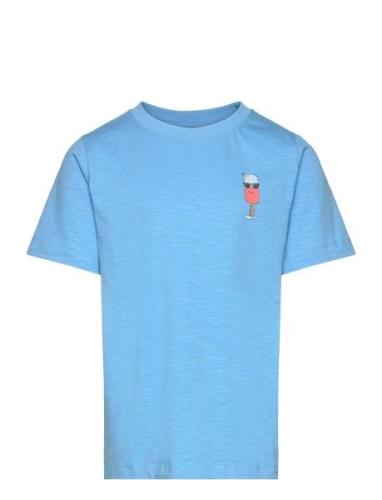 T-Shirt Ss Tops T-shirts Short-sleeved Blue Minymo