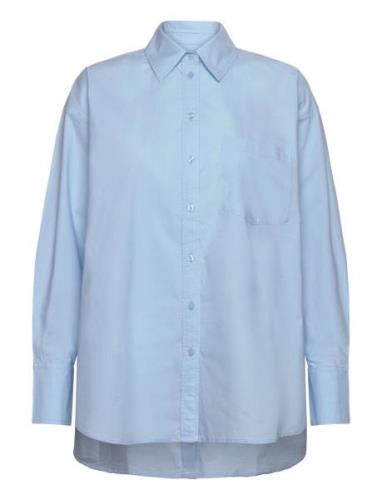 2Nd Didier Tt - Cotton Delight Tops Shirts Long-sleeved Blue 2NDDAY