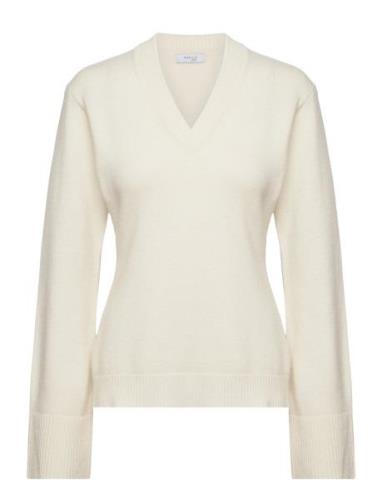 Claire V Neck Sweater Tops Knitwear Jumpers Cream Marville Road