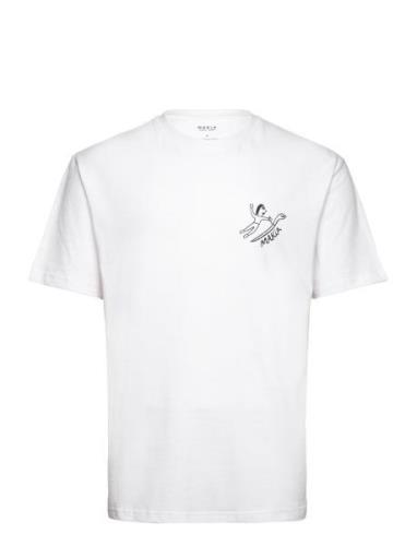 Navigation T-Shirt Tops T-shirts Short-sleeved White Makia