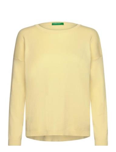 Sweater L/S Tops Knitwear Jumpers Yellow United Colors Of Benetton