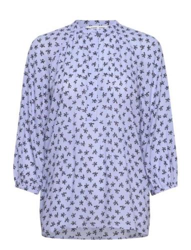 Saselma Blouse 15154 Tops Shirts Short-sleeved Blue Samsøe Samsøe