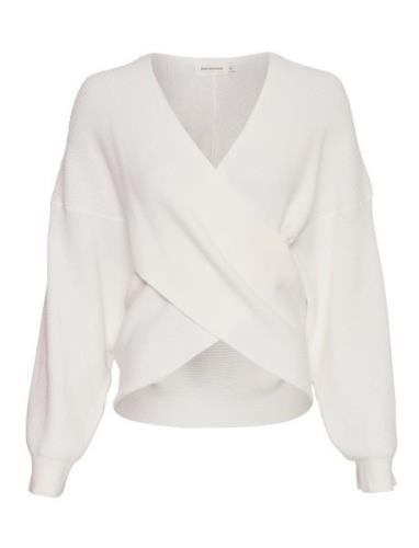 Mschzinelle Rachelle Wrap Pullover Tops Knitwear Jumpers White MSCH Co...