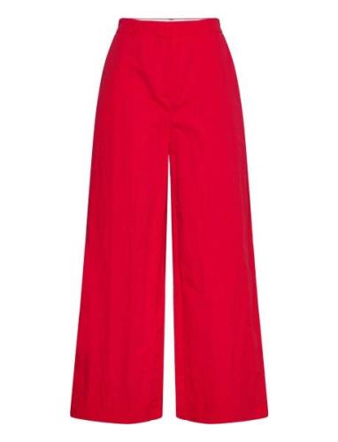 Iconcras Pants Bottoms Trousers Wide Leg Red Cras
