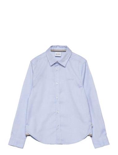 Long Sleeved Shirt Tops Shirts Long-sleeved Shirts Blue BOSS