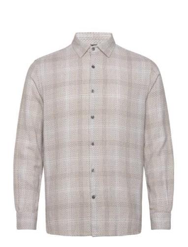Barrow Dobby Ls Shirt Tops Shirts Casual Beige French Connection