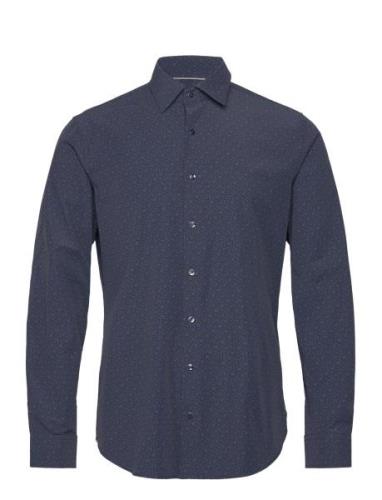 Performance Kors Print Slim Shirt Tops Shirts Casual Blue Michael Kors