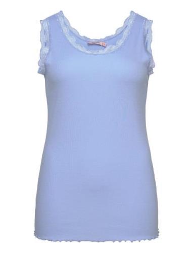 Swzamond Top 1 Tops T-shirts & Tops Sleeveless Blue Simple Wish