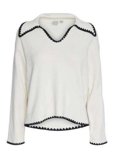 Yasstitch Ls Knit Pullover S. Tops Knitwear Jumpers White YAS