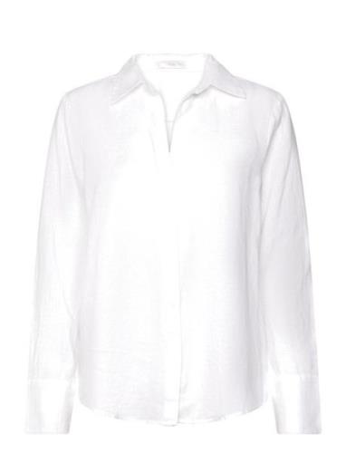 Linen 100% Shirt Tops Shirts Long-sleeved White Mango