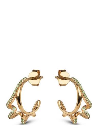 Elegant Twirl Hoops Accessories Jewellery Earrings Hoops Green Enamel ...