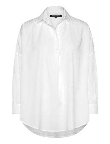 Rhodes Recycled Crepe Popover Tops Shirts Long-sleeved White French Co...