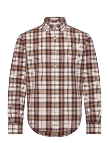 Reg Ut Brushed Oxford Check Shirt Tops Shirts Casual Beige GANT