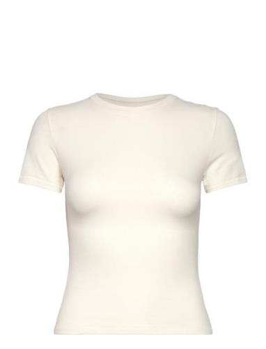 Flex Tee Tops T-shirts & Tops Short-sleeved White Organic Basics