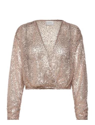 D6Crazyabout Sequins Cardigan Tops Knitwear Cardigans Gold Dante6